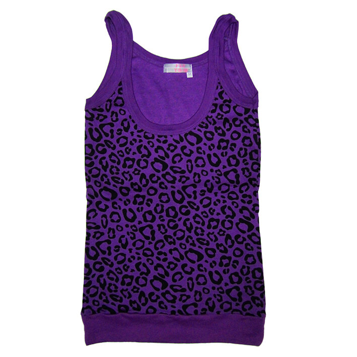 CAMISETA TIRANTES LEOPARDO MORADO